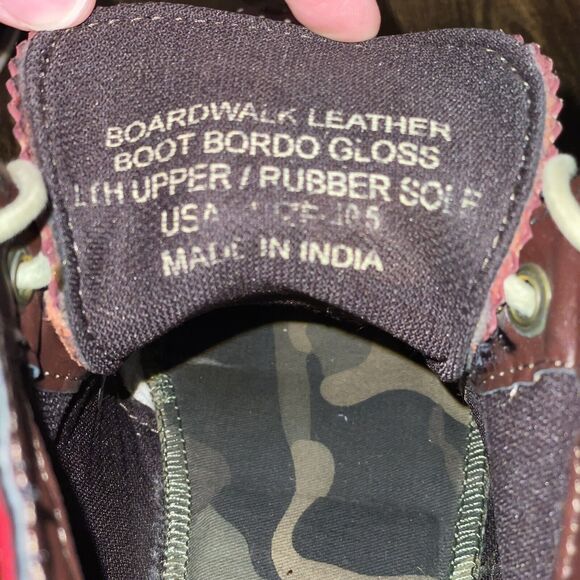 Crevo Boardwalk Leather Boots Men’s Size 10.5 Wingtip Bordo BROWN MADE IN INDIA - Picture 6 of 9